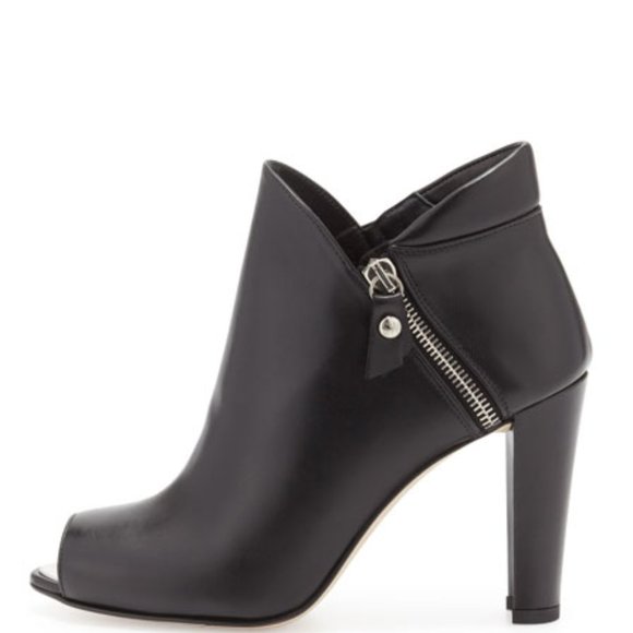 Stuart Weitzman Jump Peep-Toe Ankle Boot, Black-Size 8.5 - Picture 2 of 9